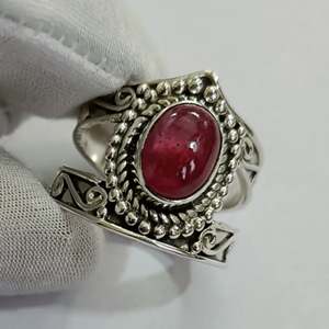 Navya <b>Craft</b> Handmade 925 Sterling Silver Women's <b>Ring</b> Boho Christmas Anniversary Jewelry with Carnelian Ruby IGI Certified - Product Image 1