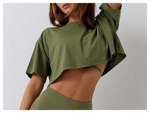 Nouveau survêtement court pour femme, couleur personnalisée, respirant, 100% coton, coupe ample avec logo - Product Image 2