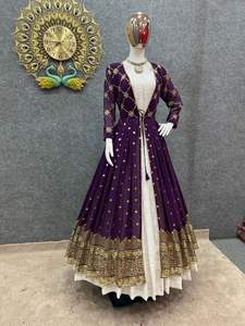 ชุดเสื้อคลุมและแจ็กเก็ตปักลายแบบเต็มใบ,เสื้อคลุมยาวปักลายแบบสวยงามสำหรับงานปาร์ตี้ดีไซน์ใหม่ - Product Image 4