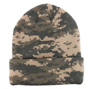 Bonnet en tricot personnalisé à motif camouflage, couleur unie, chaud pour l'hiver, fabrication sur mesure, prix bas, bonnets en tricot jacquard - Product Image 3