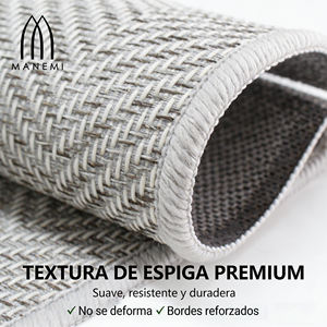 Tapis d'intérieur rectangulaire Manemi moderne à tissage plat en chevrons 5x7, antidérapant, pour salon, en polypropylène, lavable en machine - Product Image 5