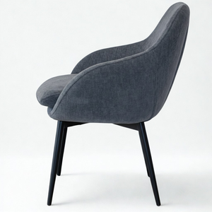 LOTUS Modern Luxury European Style <b>Dining</b> <b>Chair</b> Soft Foam Seat Black Metal Legs for Hotel - Product Image 3
