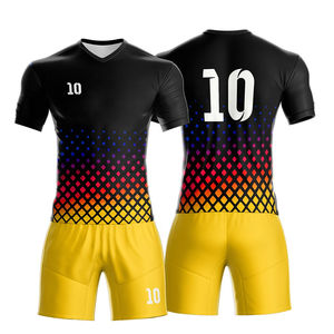 Conjunto de Uniforme de Fútbol Sublimado Personalizado OEM, 100% Poliéster Transpirable, Unisex, para Adultos, Ropa de Entrenamiento en Equipo, Cuello Redondo, Media Manga - Product Image 4