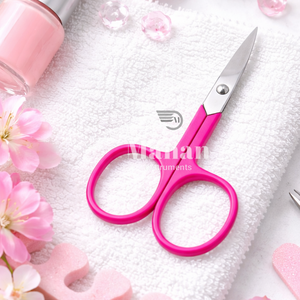 Ciseaux à cuticules de haute qualité à lame droite avec manche rose, en acier inoxydable, outil de manucure tranchant - Product Image 6