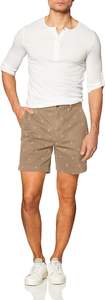 Short chino de 7 pouces pour homme, coupe classique, 100% coton, poches frontales à boutons et fermeture éclair à la taille et boutons à travers les poches passepoilées à l'arrière. - Product Image 4