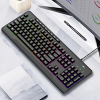 Clavier de jeu optique filaire KB-810, touches mécaniques, éclairage couleur, interface de type C, 3 touches pour ordinateurs de bureau, ordinateurs portables, Mac