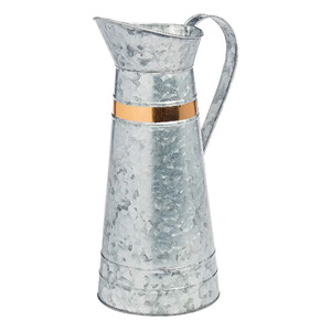 <b>Iron</b> Pitcher Decorative Galvanized Metal <b>Water</b> Pitcher with Large Handle Perfect for Home Resurgent Use - Product Image 4