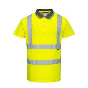 <b>High</b> <b>Vis</b> Fluorescent Safety 100% Polyester Short Sleeve Construction <b>Shirts</b> Glory Color Custom Made Workwear <b>Polo</b> <b>Shirt</b> - Product Image 3
