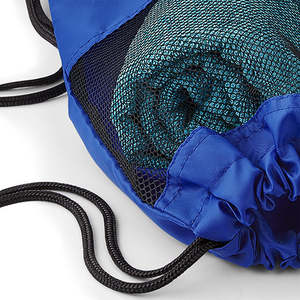 Sac à dos en polyester de qualité supérieure avec cordon de serrage, couleur noire, sac de sport de voyage en tissu avec logo personnalisé imprimé - Product Image 4