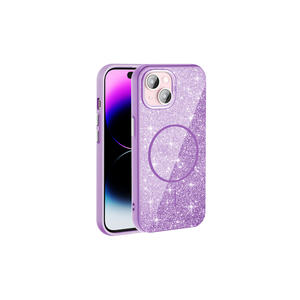 Coque de protection en silicone scintillant blanc de luxe compatible MagSafe pour iPhone 15 Plus XS Max, motif marbre étincelant - Product Image 6