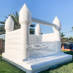 Kommerzielle Party Miete Hochzeit Geburtstag Hüpfburg 19 Fuß groß aufblasbares Hüpfburg weißes Hüpfhaus mit Weichspiel-Ballloch - Product Image 1