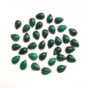 ลูกแพร์ Malachite Cabochon IGI สีเขียวธรรมชาติขนาด5x7มม. ได้รับการรับรองอัญมณีหลวมกึ่งมีค่าสำหรับทำเครื่องประดับเทียบแสง - Product Image 3