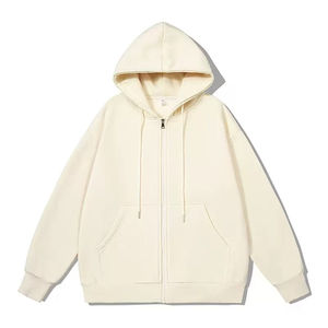 450 GSM fournisseur pakistanais Logo personnalisé hommes sweats à fermeture éclair complète hommes fermeture éclair complète jusqu'à 100% coton mélangé plaine sweats à capuche surdimensionnés - Product Image 2