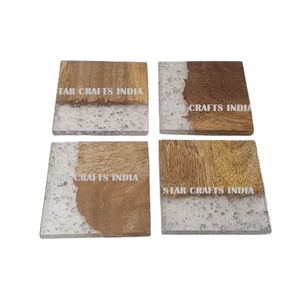 Noël naturel véritable faveur de mariage Acacia rond forme personnalisée tasse bière sous-verres maison et cuisine tapis fournitures de cuisine napperons - Product Image 1