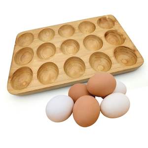 Porte-œufs pour réfrigérateur de comptoir de cuisine, support à œufs, rangement et présentation d'œufs de poule, en métal et bois, passe au lave-vaisselle - Product Image 5