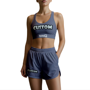 Ensemble de vêtements de fitness pour femmes en polyester spandex solide à séchage rapide respirant. Logo personnalisé OEM ODM Sportswear Réservoir d'impression par transfert de chaleur - Product Image 2