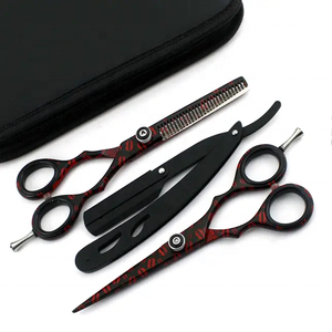 Wholesale Professional Hair Cutting Thinning Scissors <b>Set</b> Stainless Steel Adjustable Screw Hairdressing Scissor Ceramic Plastic - Product Image 2