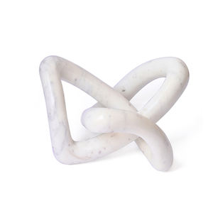 Noeud Infinity fabriqué à la main en marbre blanc de qualité supérieure du fabricant indien pour une décoration élégante de la maison et du jardin de la meilleure qualité - Product Image 1
