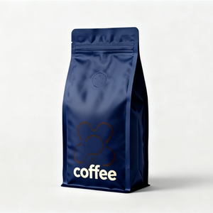 ถุงกาแฟสีฟ้าก้นแบนพร้อมวาล์วและซิปถุงแบบตั้งใช้ซ้ำได้พิมพ์ลายได้250กรัม500กก. 1กก. - Product Image 2