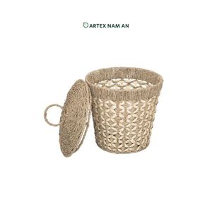 Cesta de hoja de palma de algas marinas ecológica hecha a mano para almacenamiento en la sala de estar - Product Image 3