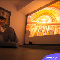 Projecteur LED VIVIBRIGHT G2000, projecteur 4K avec système de projecteur intelligent Android 14 et design mini portable