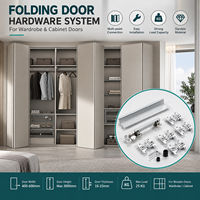 Système de quincaillerie pour porte pliante pour cloison en bois, armoire, penderie et projet de mobilier d'intérieur