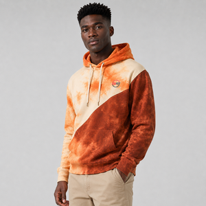 Sweat à capuche tie-dye pour homme, très tendance, avec logo personnalisé, en molleton de coton doux, style streetwear décontracté - Product Image 5