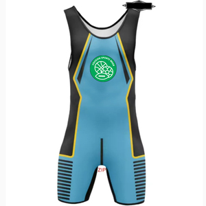 Singlet de lutte pour hommes, impression par sublimation numérique, polyester + élasthanne, évacuation de l'humidité, respirant, uni - Product Image 2