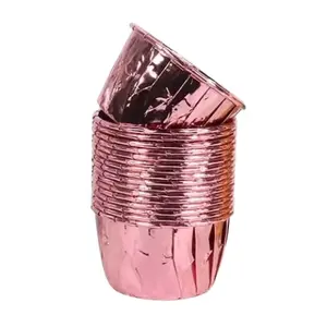 マフィンカップ-アルミホイル紙; 直径-70mm; 高さ-39mm; 50ピース/セットoppパッキング; ピンク