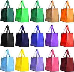 100% cadeaux d'épicerie recyclés à fond écologique non tissé debout sacs à provisions en polypropylène fourre-tout vert à vendre - Product Image 3