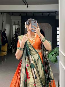 ผ้าไหมแจ็คการ์ดแบบดั้งเดิมที่มีคุณภาพสูง lehenga choli กับ dupatta เย็บด้วยไหวพริบสามารถรองรับได้ถึง42สำหรับงานปาร์ตี้ - Product Image 2