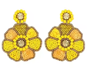 Export Quality Beaded <b>Earrings</b> <b>Pink</b> Rice Beads Embroidered <b>Pearls</b> Diamonds Women's Promotional Tote Bags - Product Image 3