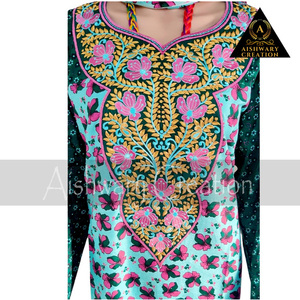 Robe Jalabiya à manches longues imprimée pour femmes grandes tailles, col brodé, hijab assorti, vêtements islamiques pour le Ramadan, vente en gros - Product Image 2