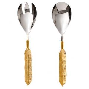 ช้อนทองเหลืองสำหรับใช้ในครัวเรือนช้อนส้อมสลัด - Product Image 2