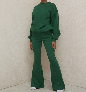 2025 venta al por mayor precio razonable personalizado niñas gimnasio Slim Fit chándal Casual señoras chándal botella teñido pantalón traje de gran tamaño - Product Image 2