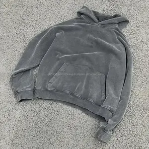 Sudadera con Capucha Extra Grande con Logotipo Personalizado, Felpa Francesa 100% Algodón, Estilo Vintage Desteñido con Lavado Ácido - Product Image 3