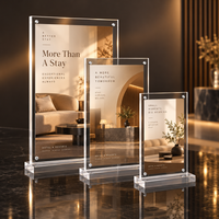 Support d'affichage en acrylique personnalisé découpé sur mesure, porte-panneau transparent pour la décoration de comptoirs de café, bar ou centre commercial