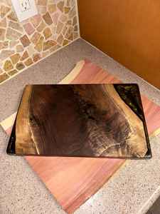 La mejor tabla de cortar de cocina, tablas de cortar de madera de mango con mármol y latón de United Trade World - Product Image 3