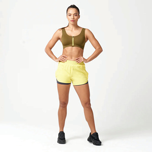 92% polyester 8% élasthanne femmes laboratoire éclairant 360 jamais arrêter 2 en 1 short avec doublure intérieure compressive respirant - Product Image 4