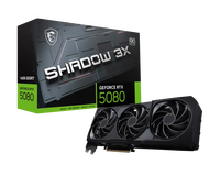 GeForce RTX 5080 Shadow 3X OC 16GB GDDR7 256 Bit Üçlü Fanlı Sızdırmaz DisplayPort 2 1b Oyun Bilgisayarı Masaüstü Grafik Kartı