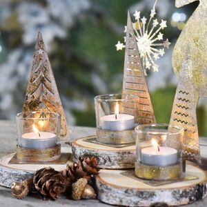Golden Metal Decorative Tea Light Holder For <b>Christmas</b> Decoration in Best Price - Product Image 2