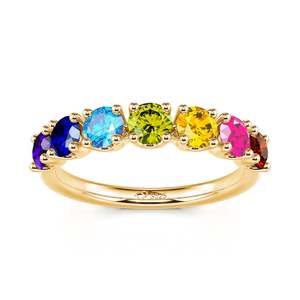 Anillo de Plata de Ley con Múltiples Piedras de Arcoíris Jeulia para Mujer - Product Image 1