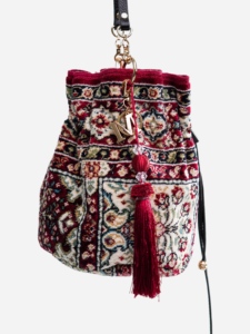 Bohemian <b>Carpet</b> Bucket <b>Bag</b> Kristin With Tassel Drawstring Closure Shoulder Strap Women's Retro Pattern Daily Use - Product Image 2