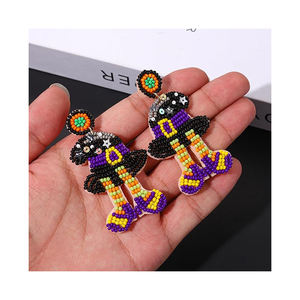 Boucles d'oreilles bohême faites à la main pour femmes mode ethnique cristal perlé fil bijoux plaqué or acheter maintenant de l'inde - Product Image 3