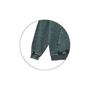 100% algodón 400 GSM peso pesado desgastado negro ácido lavado Sudadera con capucha en blanco hombres pulóver Vintage invierno sudaderas con capucha logotipo personalizado - Product Image 5