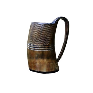 Horn <b>Mug</b> Holds Wine Beer Mead <b>Tall</b> Drinking <b>Mug</b> (800 Ml) with Customized Size Party Ware and Horn Stand - Product Image 1