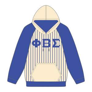 Phi Beta Sigma corps neutre bleu Raglan Pinstripes pull à capuche grec fraternité vêtements personnalisé Divine hiver brodé - Product Image 2