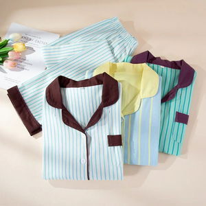 Ensemble de pyjama en coton tendance pour femme – Doux, respirant, taille élastique, manches longues, confortable, pour la nuit et la détente à la maison - Product Image 6
