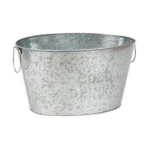 Cubo de hielo para bebidas, bañera enfriadora, resistente, redondo, de hierro galvanizado, plateado, respetuoso con el medio ambiente, uso sostenible para fiestas - Product Image 5