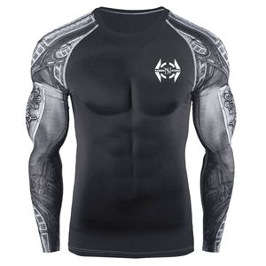 Vêtement de compression MMA pour hommes en gros, sublimé, en spandex/polyester, manches longues, séchage rapide, anti-frottement, respirant pour un sport optimal - Product Image 2